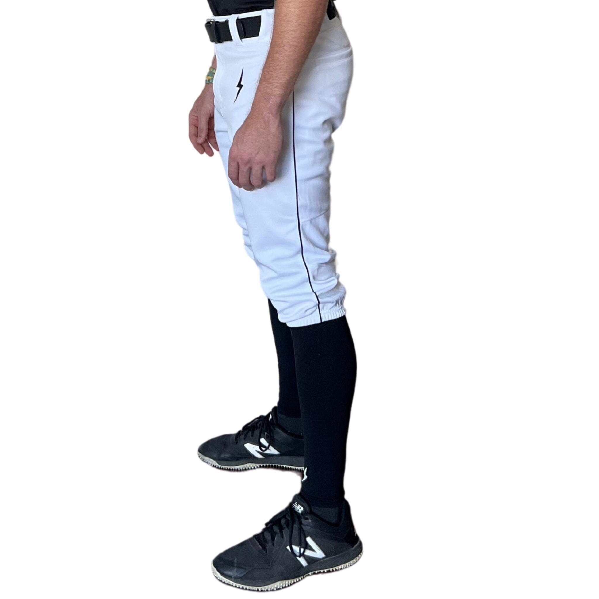 BRUCE BOLT Premium Pro Baseball Knicker – WHITE w/ Black