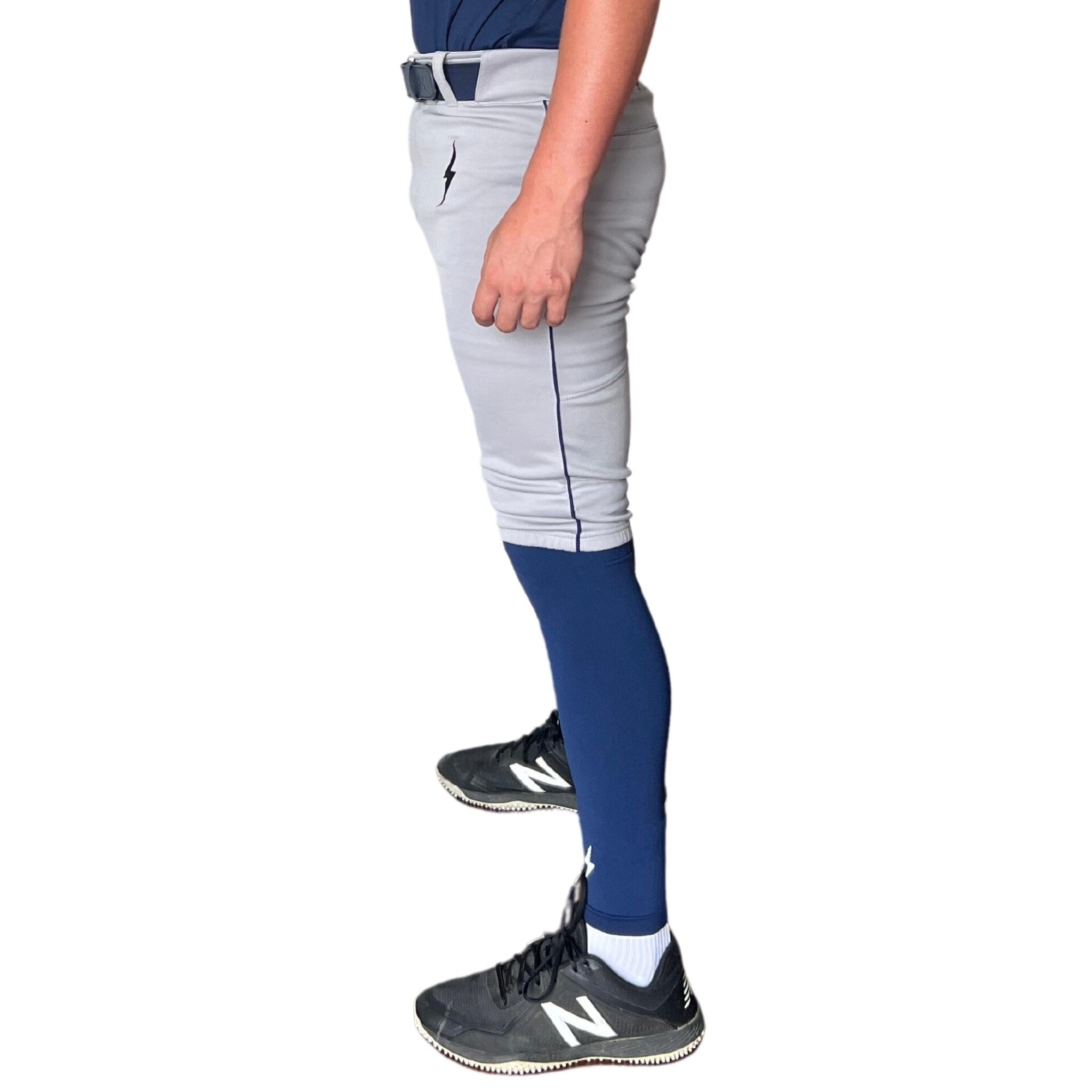 BRUCE BOLT Premium Pro Baseball Short – GREY w/ Navy