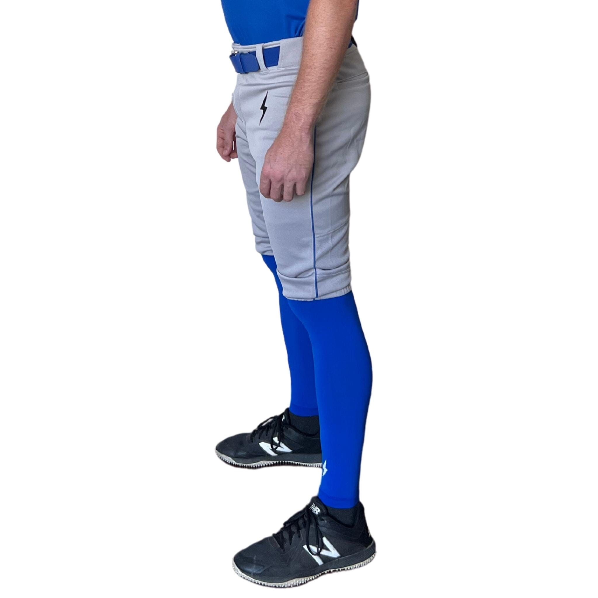 BRUCE BOLT Premium Pro Baseball Short – GREY w/ Royal
