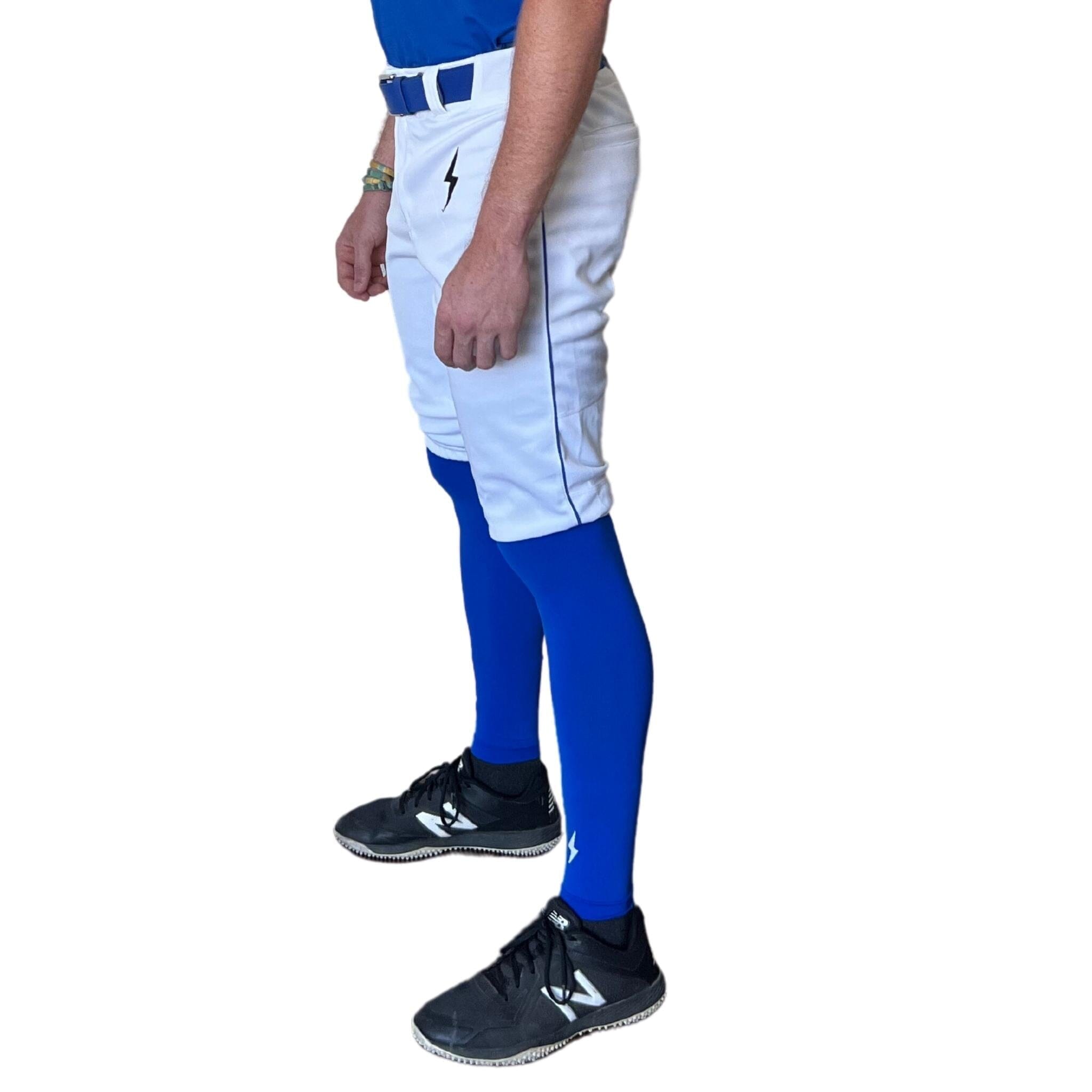 BRUCE BOLT Premium Pro Baseball Short – WHITE w/ Royal