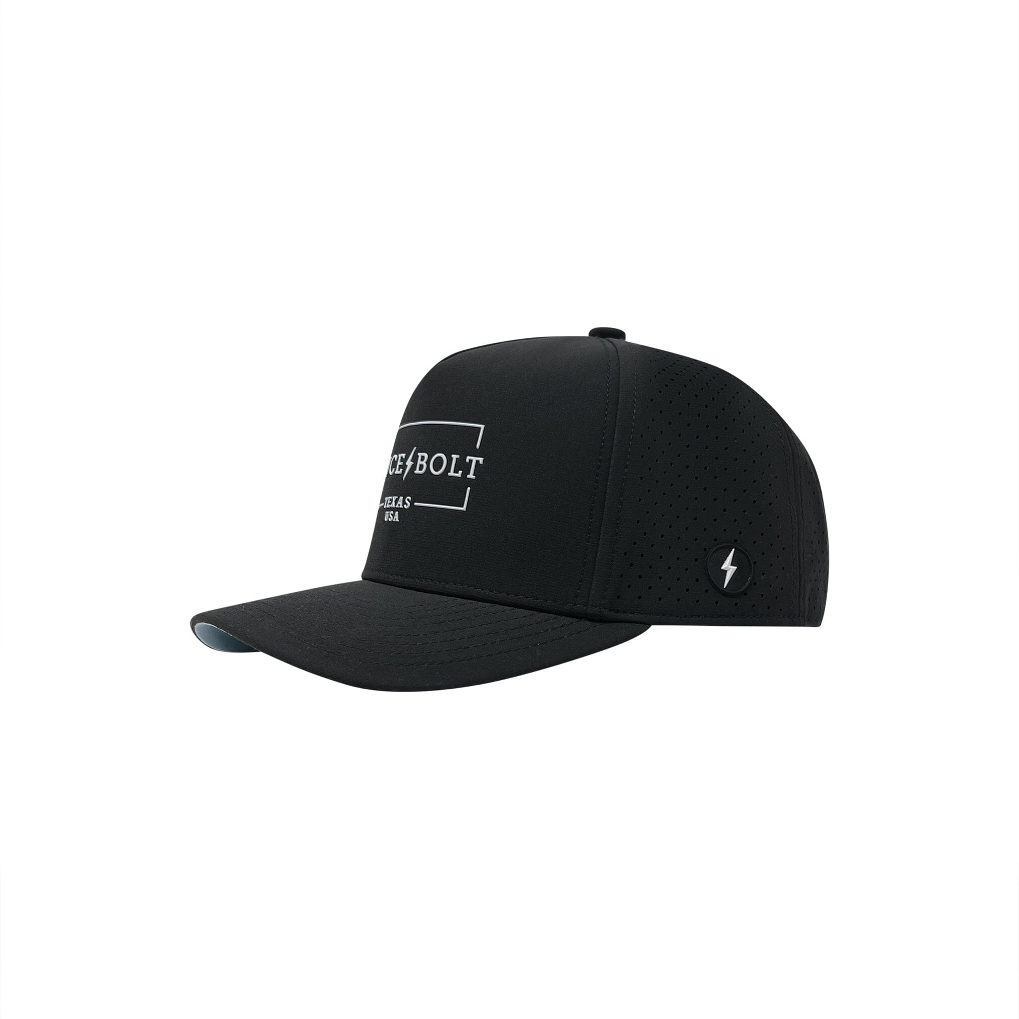 BRUCE BOLT Standard 5-Panel Snapback Hat – BLACK