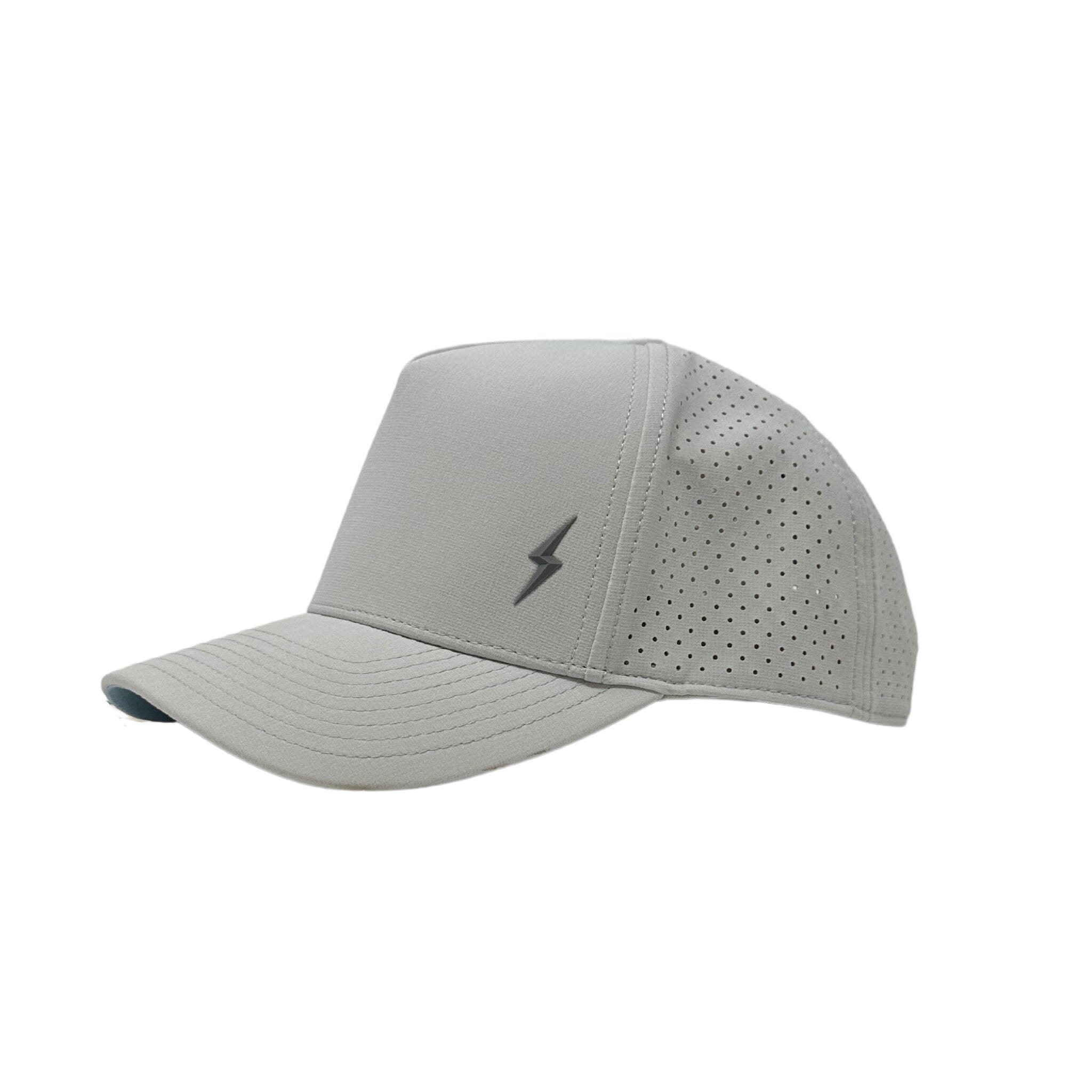 BRUCE BOLT Standard 5-Panel Snapback Hat – GREY w/ GREY BOLT