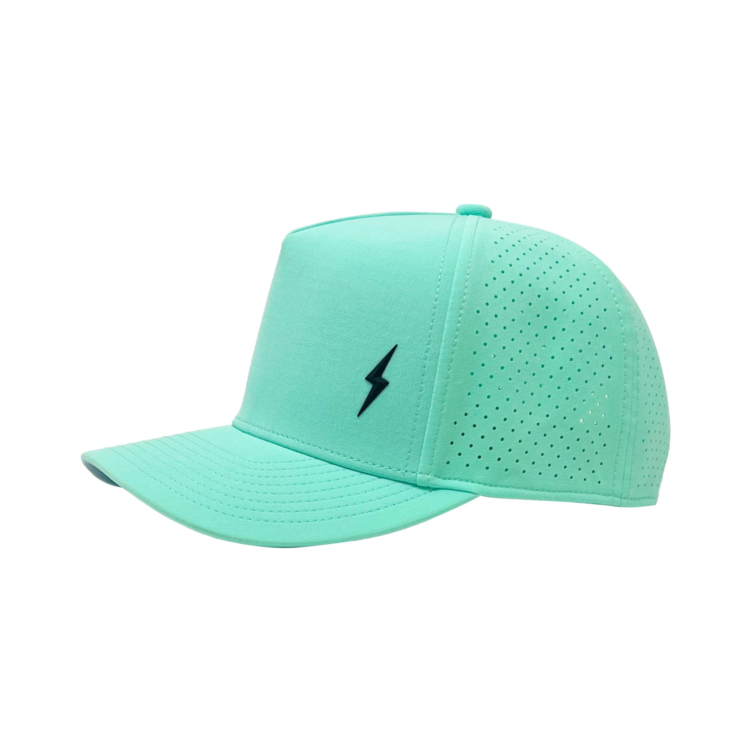BRUCE BOLT Standard 5-Panel Snapback Hat – MINT w/ BLACK BOLT