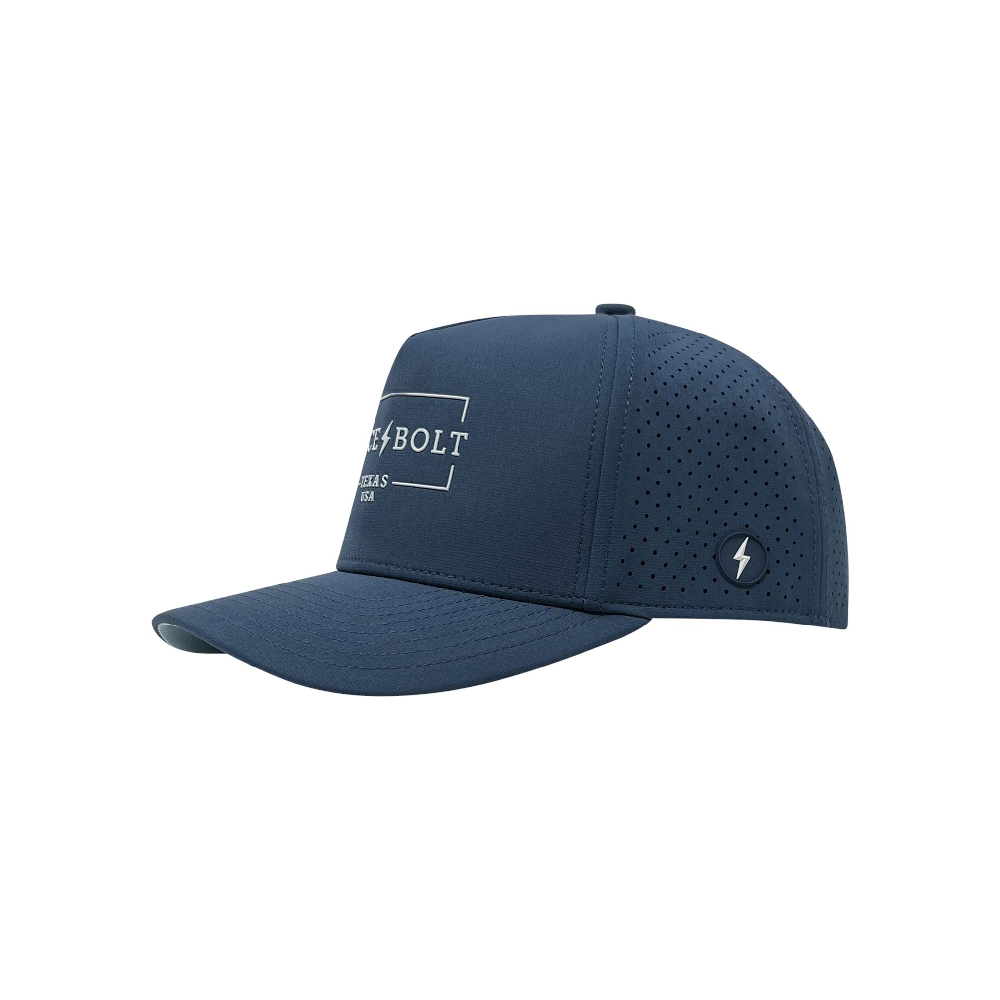 BRUCE BOLT Standard 5-Panel Snapback Hat – NAVY