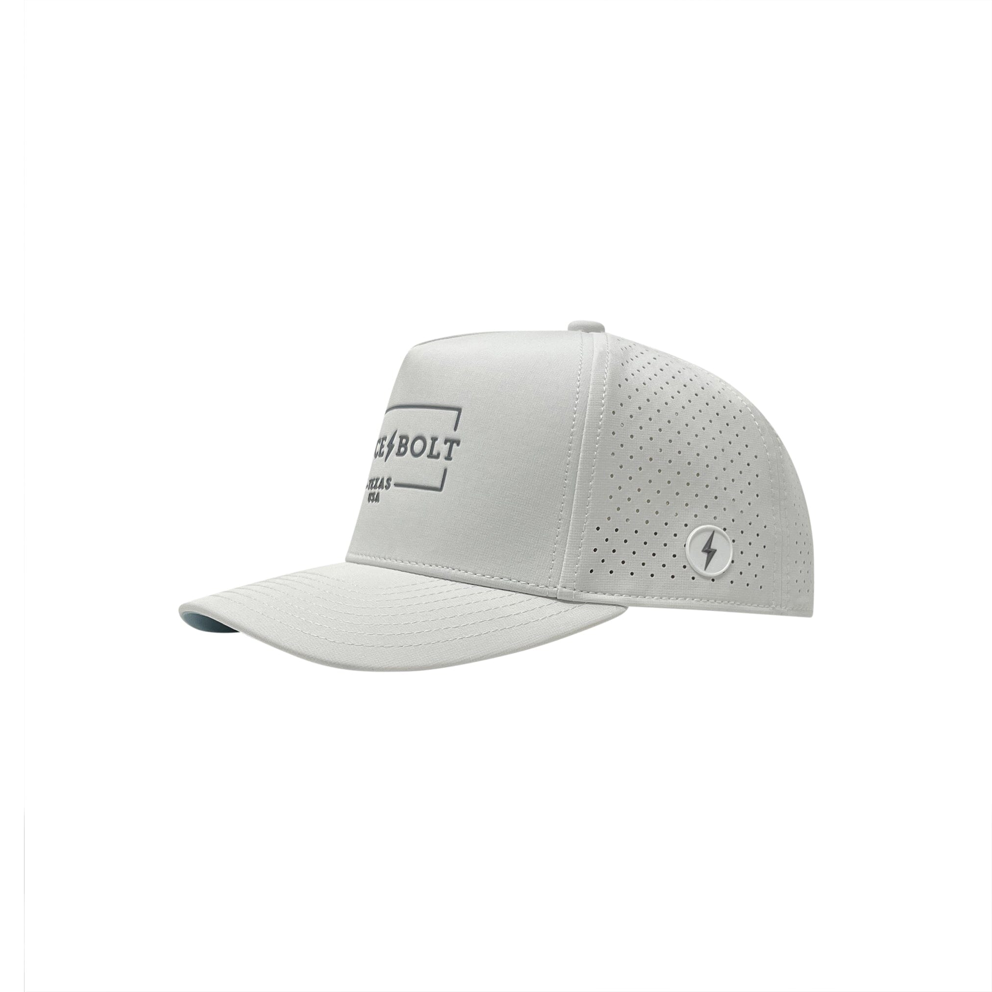 BRUCE BOLT Standard 5-Panel Snapback Hat – WHITE