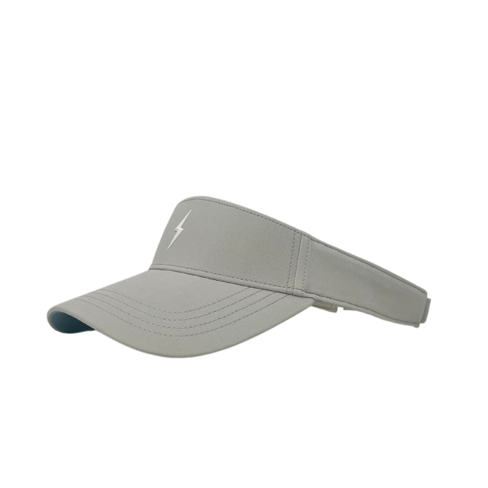 BRUCE BOLT Visor with Velcro Adjustment – GREY w/ WHITE BOLT