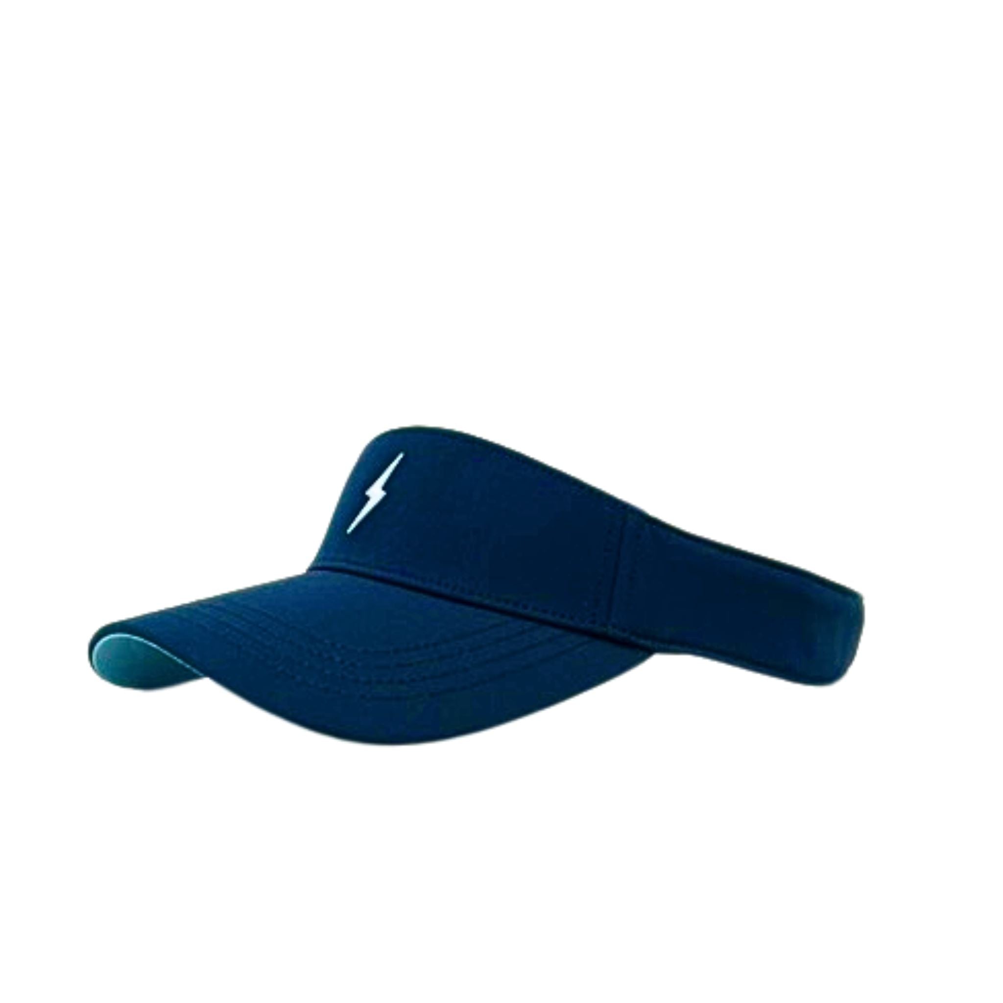 BRUCE BOLT Visor with Velcro Adjustment – NAVY w/ WHITE BOLT