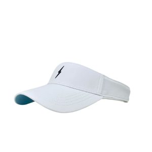 BRUCE BOLT Visor with Velcro Adjustment - WHITE w/ BLACK BOLT