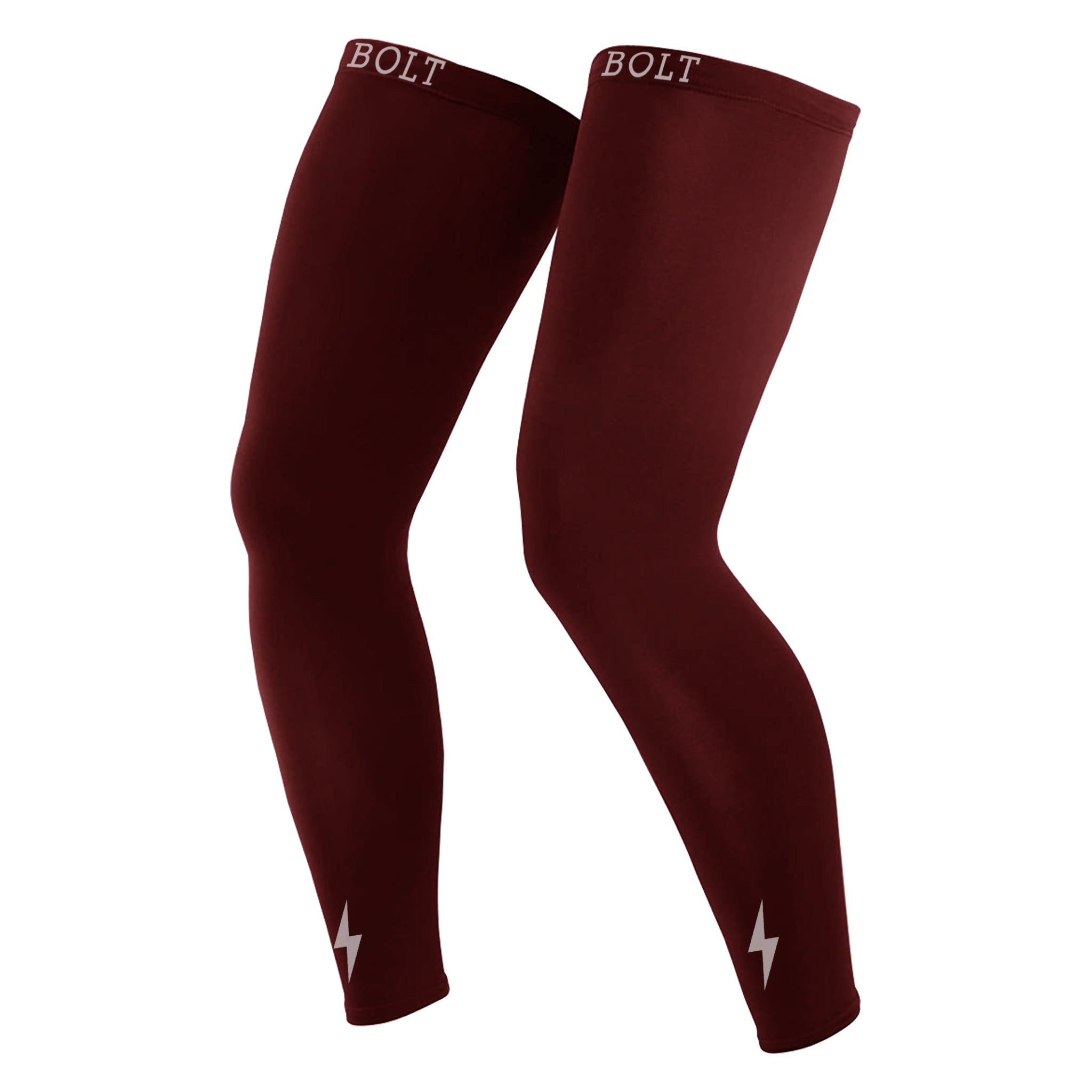 BRUCE BOLT Xtra Long Compression Leg Sleeves (pair) – MAROON