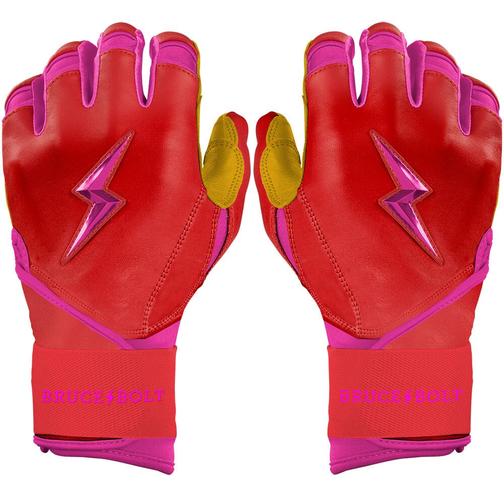 PREMIUM PRO BADER Series Long Cuff Batting Gloves | PINK