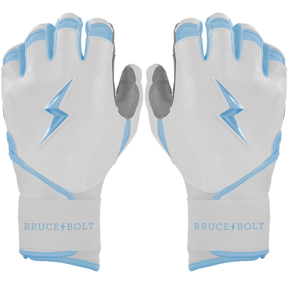 PREMIUM PRO CHROME Series Long Cuff Batting Gloves | BABY BLUE