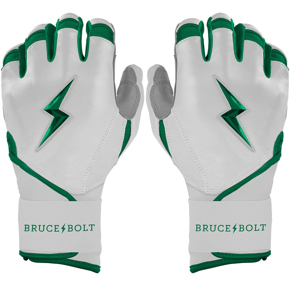 PREMIUM PRO CHROME Series Long Cuff Batting Gloves | GREEN