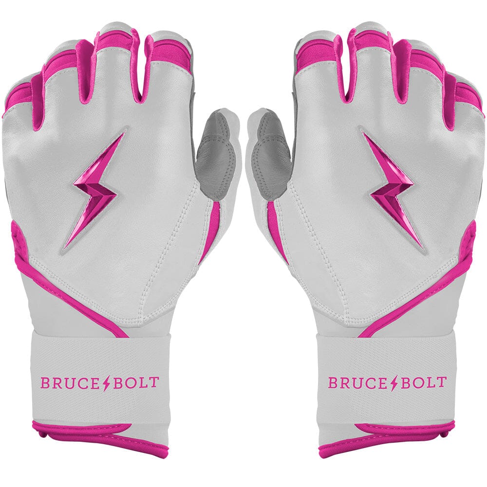 PREMIUM PRO CHROME Series Long Cuff Batting Gloves | PINK