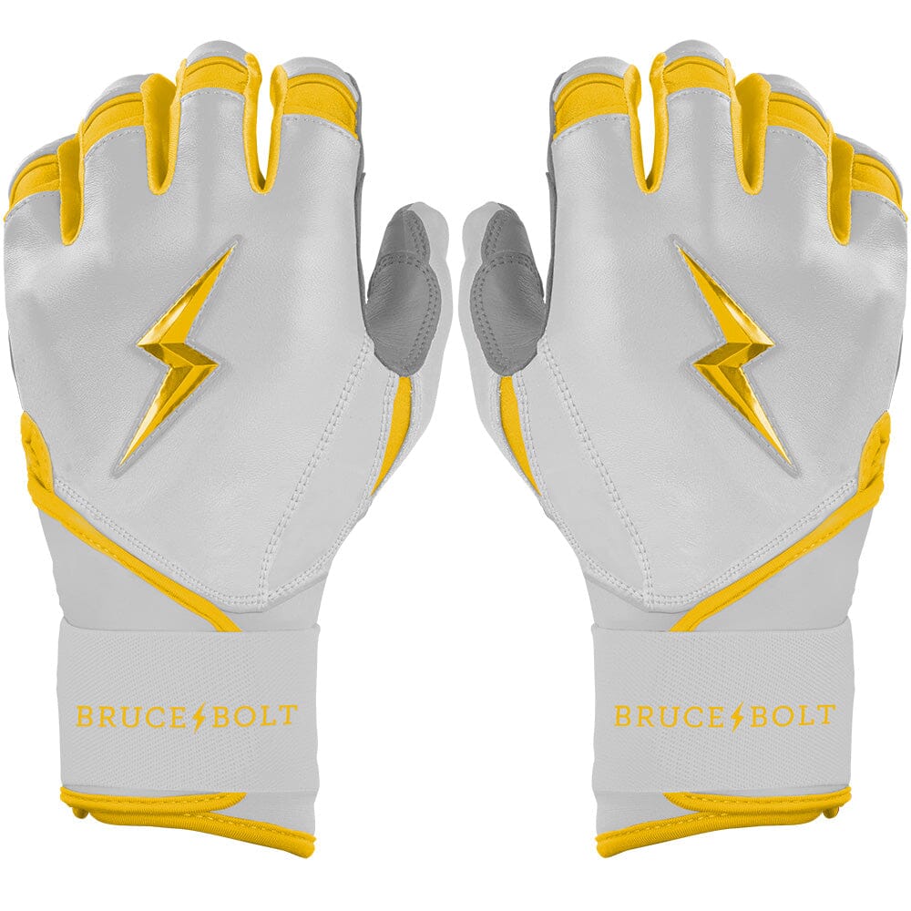 PREMIUM PRO CHROME Series Long Cuff Batting Gloves | YELLOW