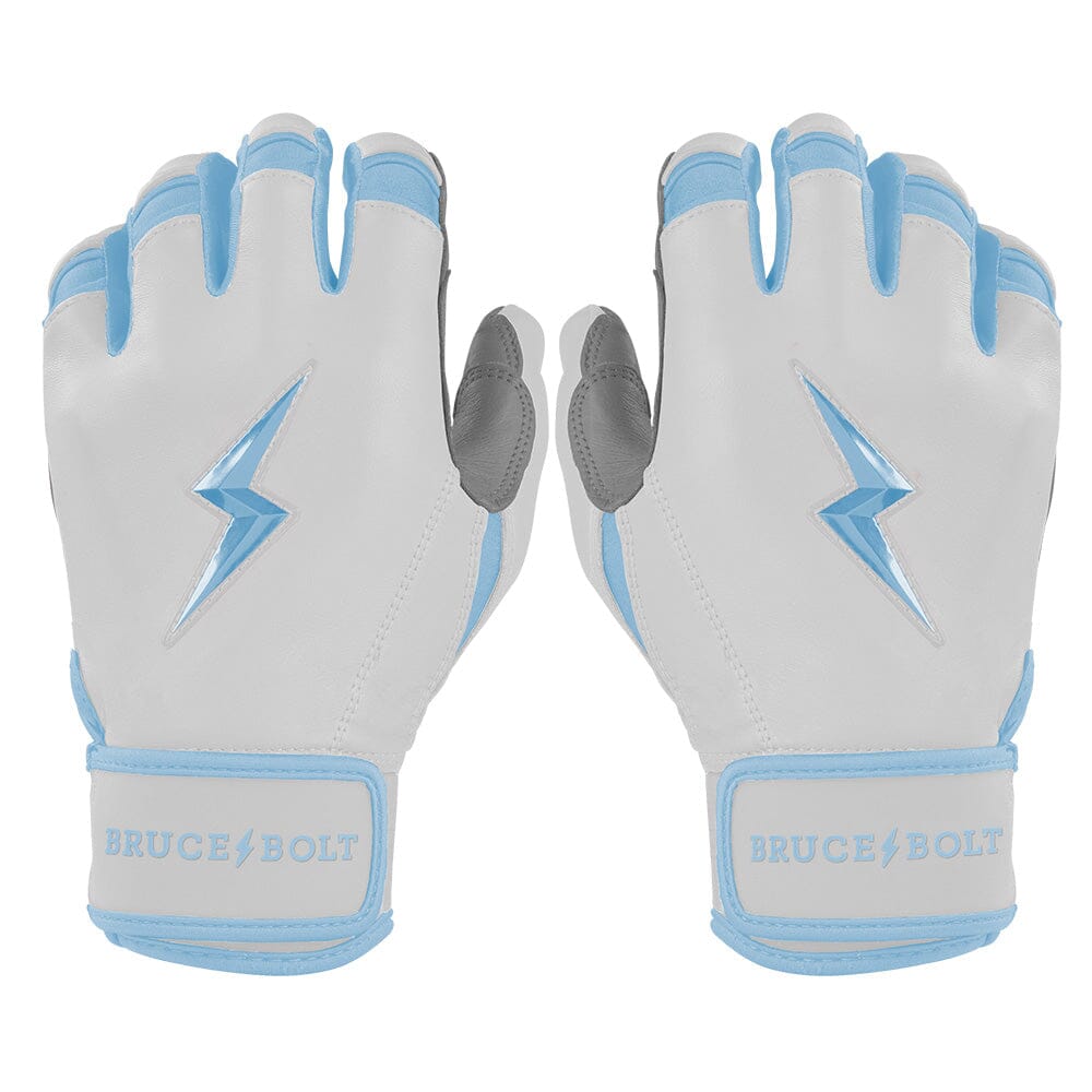 PREMIUM PRO CHROME Series Short Cuff Batting Gloves | BABY BLUE