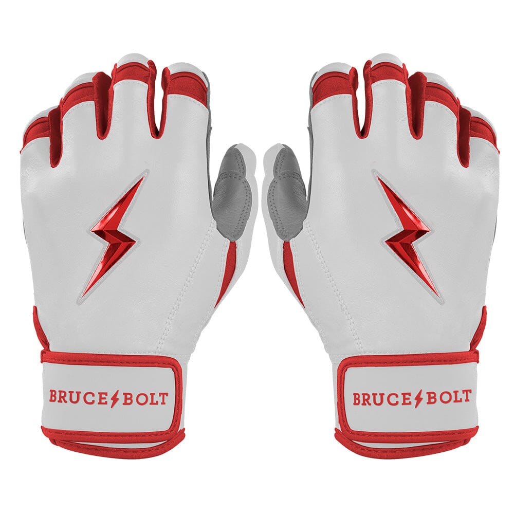 PREMIUM PRO CHROME Series Short Cuff Batting Gloves | Red