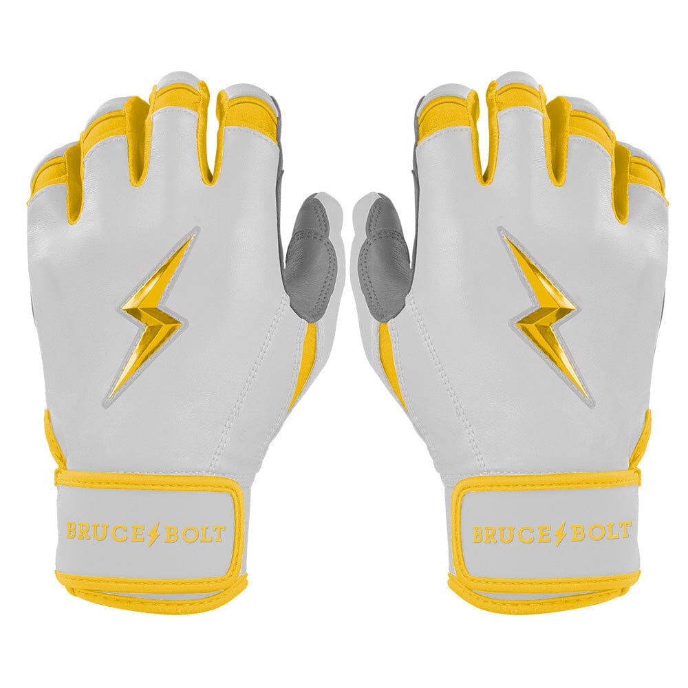 PREMIUM PRO CHROME Series Short Cuff Batting Gloves | YELLOW