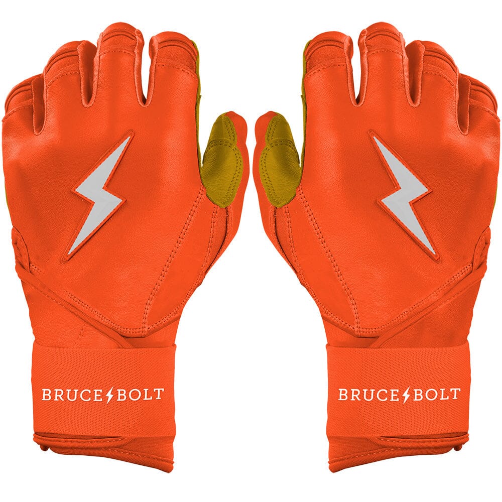 PREMIUM PRO Long Cuff Batting Gloves | ORANGE
