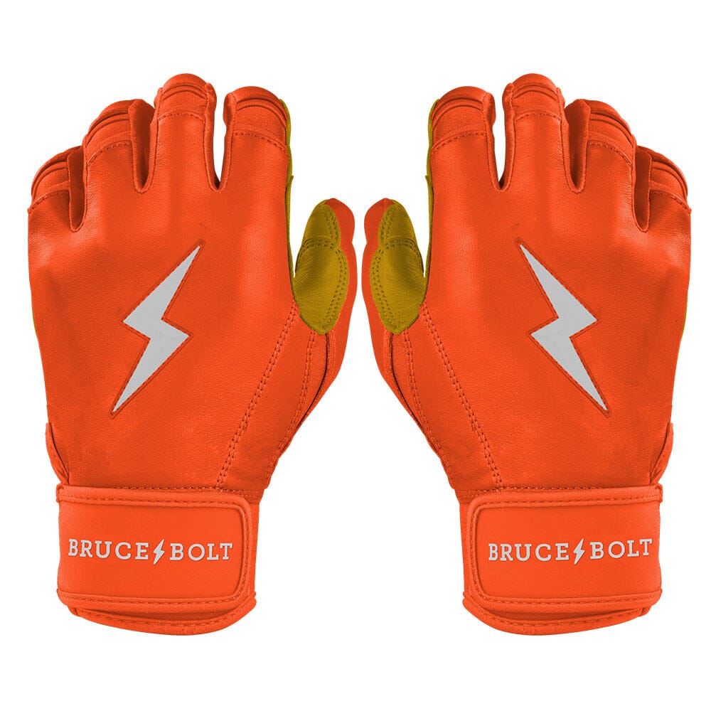 PREMIUM PRO Short Cuff Batting Gloves | ORANGE
