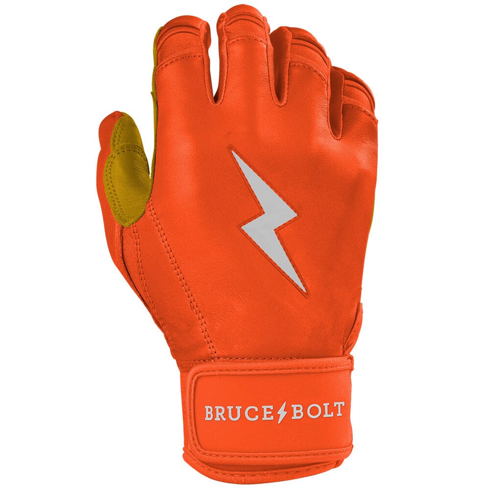 PREMIUM PRO Short Cuff Batting Gloves | ORANGE - Image 4