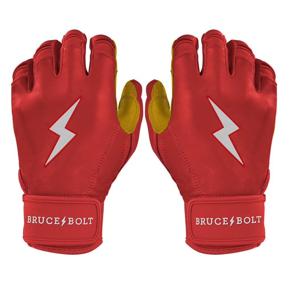 PREMIUM PRO Short Cuff Batting Gloves | RED